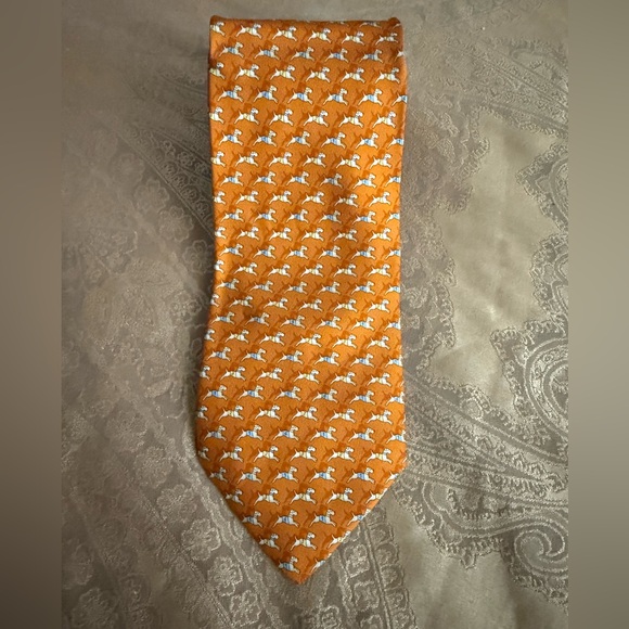 Salvatore Ferragamo Other - Salvatore Ferragamo Mens Orange Silk Tie